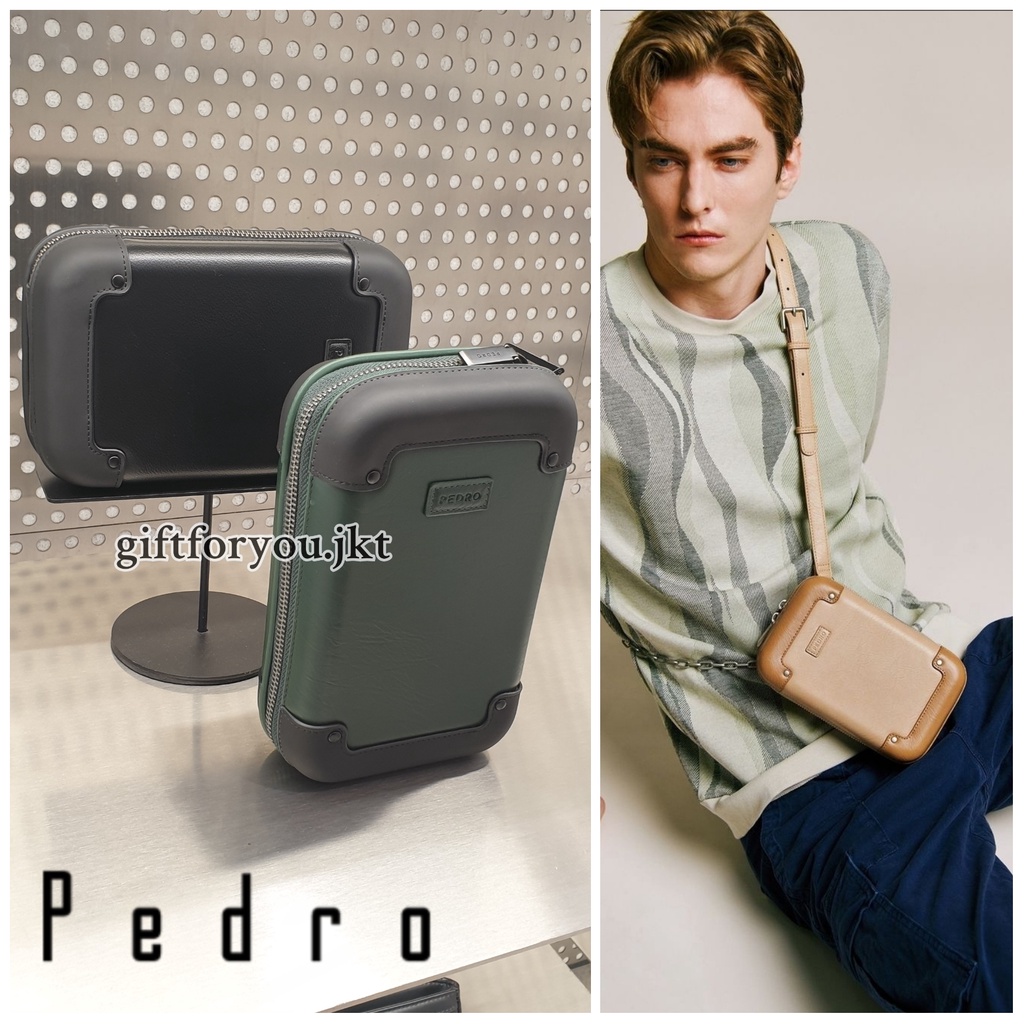 Tas Pria Pedro Sling Bag Original Man Rigid Bag Tas Selempang Mixed Material Dressy