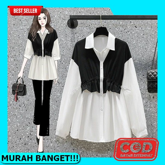 Kemeja Kotak-Kotak Lengan Panjang Wanita 2022 / Kemeja Flanel Wanita Model Baru Gaya Korea / Kemeja 