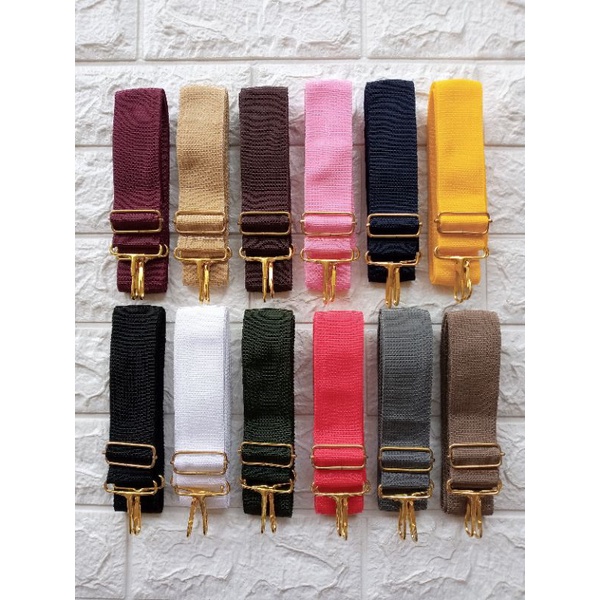 LONGSTRAP / TALI TAS SELEMPANG POLOS UK 3,8CM NIKEL KRB TEBAL