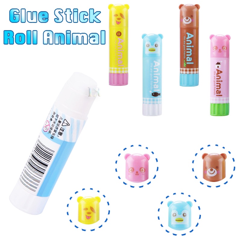 

LNR Shop 360º Dapat Diputar Glue Lem Stick Roll Motif Hewan Yang Lucu Pinguin Bear Duck Pig Perlengkapa Sekolah Kantor Lem Kertas Alat Tulis