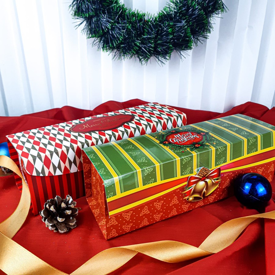 Box Roll Cake 8x25 Christmas Sunway / Dus Kue Natal