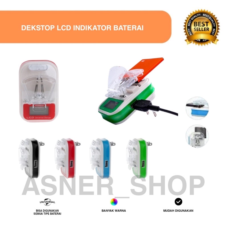 Dekstop LCD Jepit Baterai Cas Kodok Charger Usb Kaki Panjang Lipat Indikator Unieversal
