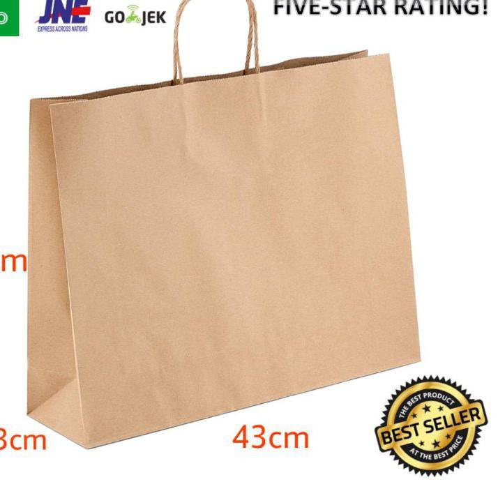 

Trendy - Paperbag XXL Polos 43x13x35 Goodie Bag Tas Kertas Tas Belanja ✔