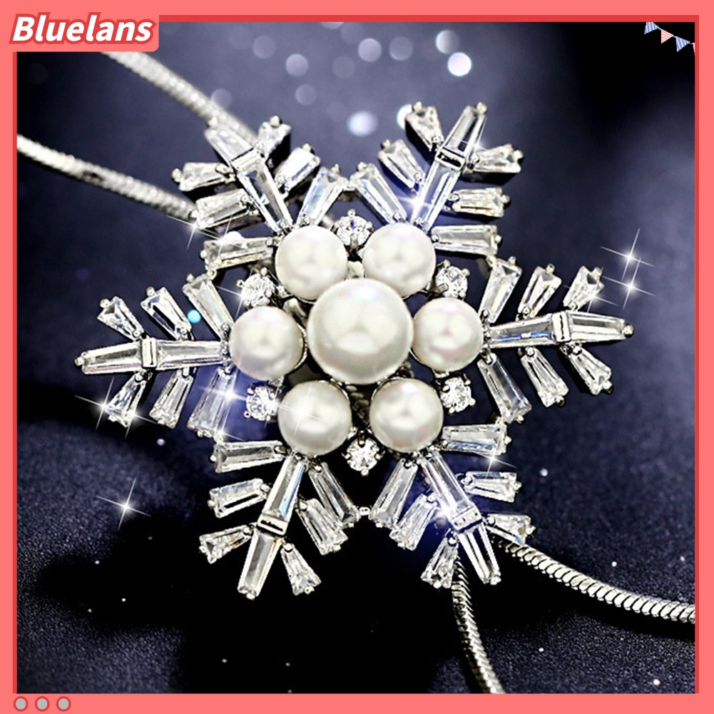 Kalung Rantai Liontin Mutiara Berlian Imitasi Gaya Elegan Untuk Wanita