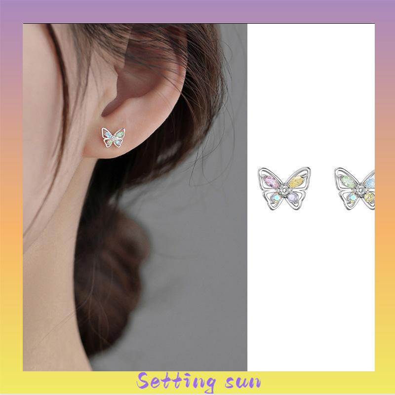 925 Anting Kupu-kupu Perak Sterling  Anting Desain Niche Mewah Ringan Musim Panas Wanita  Sederhana TN