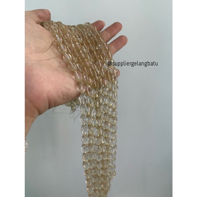 batu oval cutting GOLD RUTILATED QUARTZ 6 X 10mm kuarsa emas limited