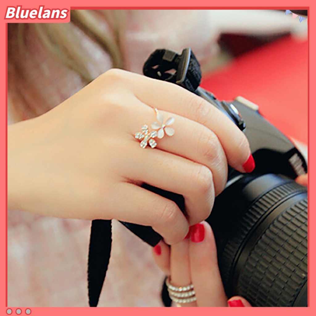 Bluelans Statement Faux Opal Adjustable Jewelry Lightweight Marguerite Open Ring for Women