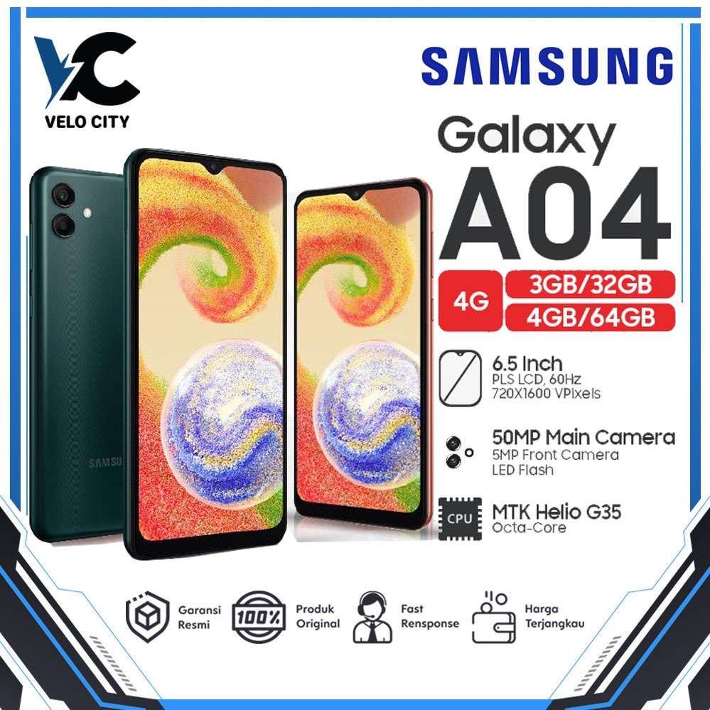 Samsung Galaxy A04 3/32 4/64 RAM 3 4 ROM 32 64 GB Garansi Resmi SEIN