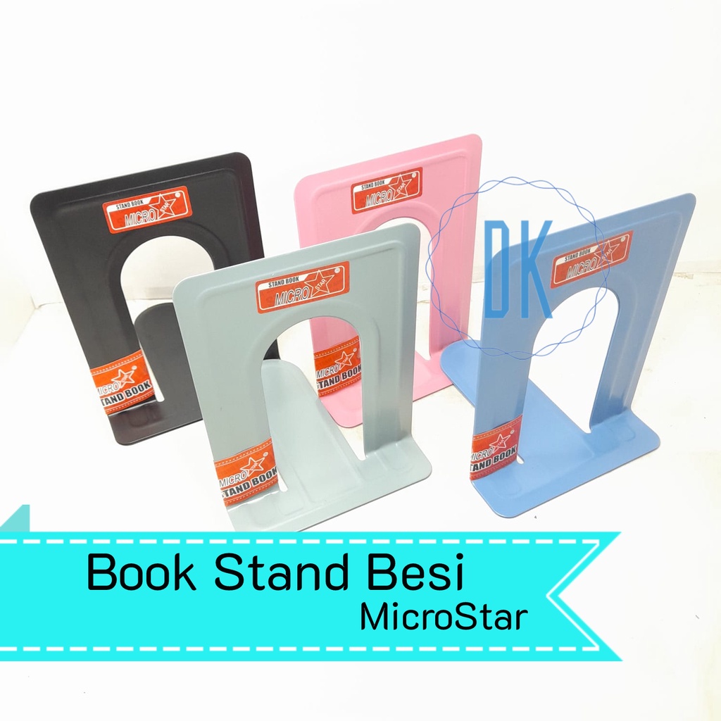 

Stand Book MicroStar Sandaran Buku Book End Besi / pembatas buku besi