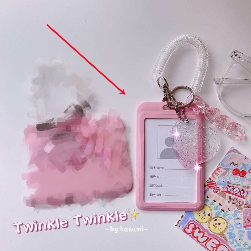 Ins Case Holder Kartu Idol / Foto / Kredit / Bus Anti Air Warna Pink Berkilau