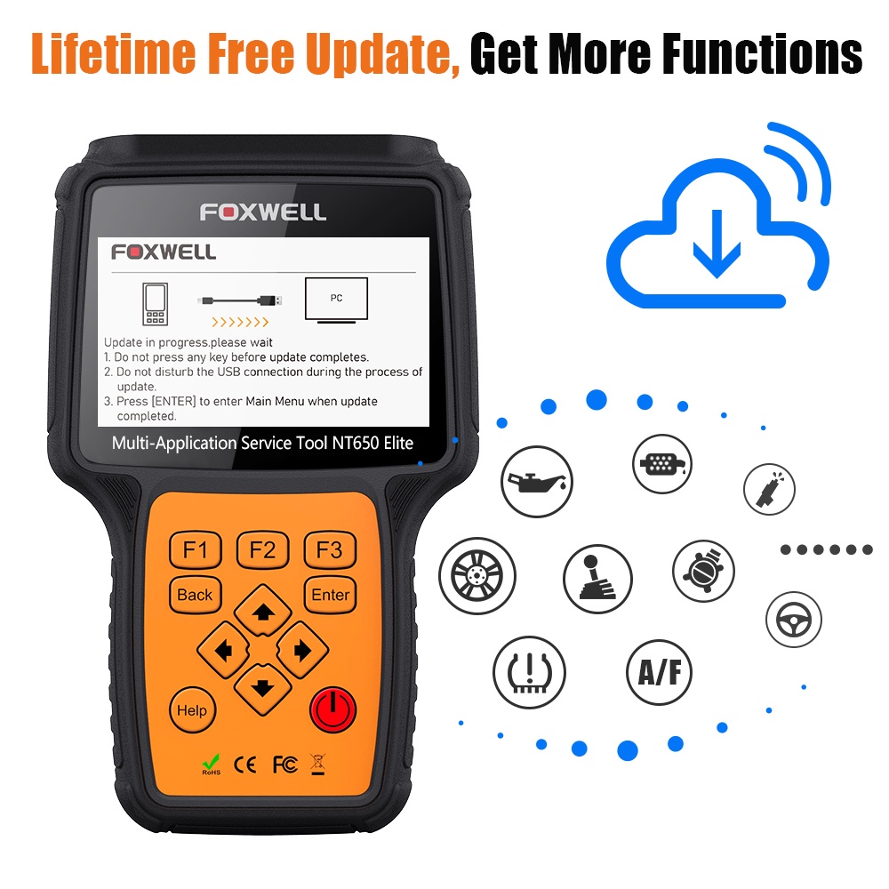 FOXWELL NT650 Elite Professional Obd2 Car Diagnostic Tool Odb2 Car Scanner Obd Car Diagnostic Scanner With More Than 25 Maintenance Reset Functions