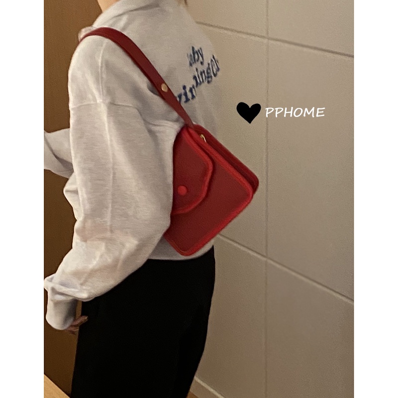 Suhao Niche Tas Ketiak Wanita 2021 Musim Gugur dan Musim Dingin Baru Fashion Trendi Retro Rantai Kotak Kecil Tas All-Match Portable Messenger Bag