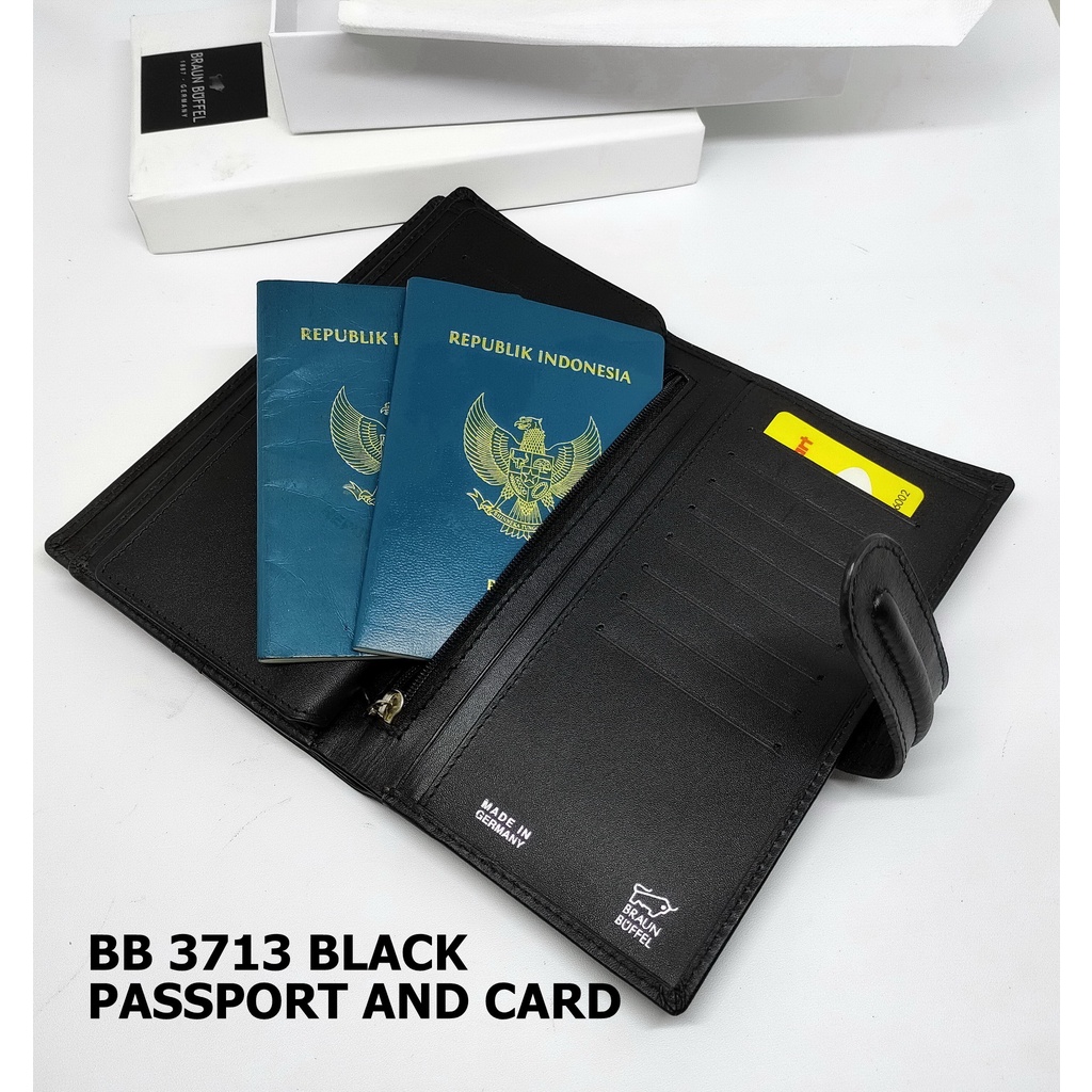 PASSPORT HOLDER DOMPET PASPOR DAN 40 CARD BB 3713 BLACK - TRAVEL DOCUMENT HOLDER