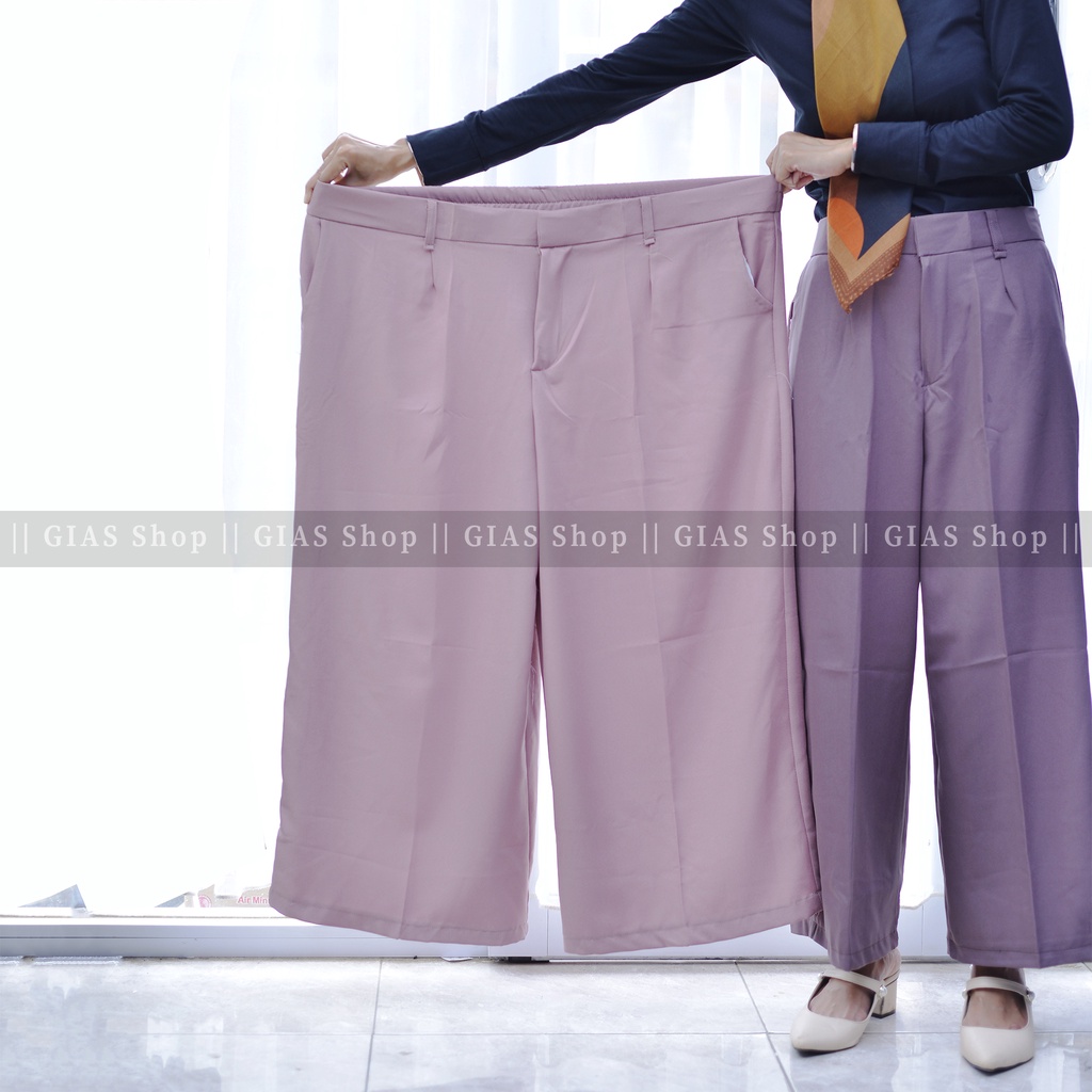 Syakila pants-Loose pants-Celana kulot wanita-Celana kantor formal/Casual ukuran standar dan jumbo-Realpic