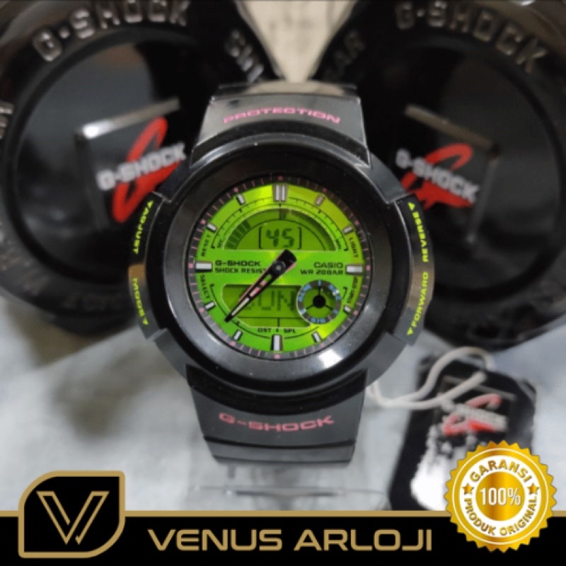 Jam Casio G-Shock AW-582SC-1ADR AW 582SC 1ADR Pria Karet Hitam Bulat
