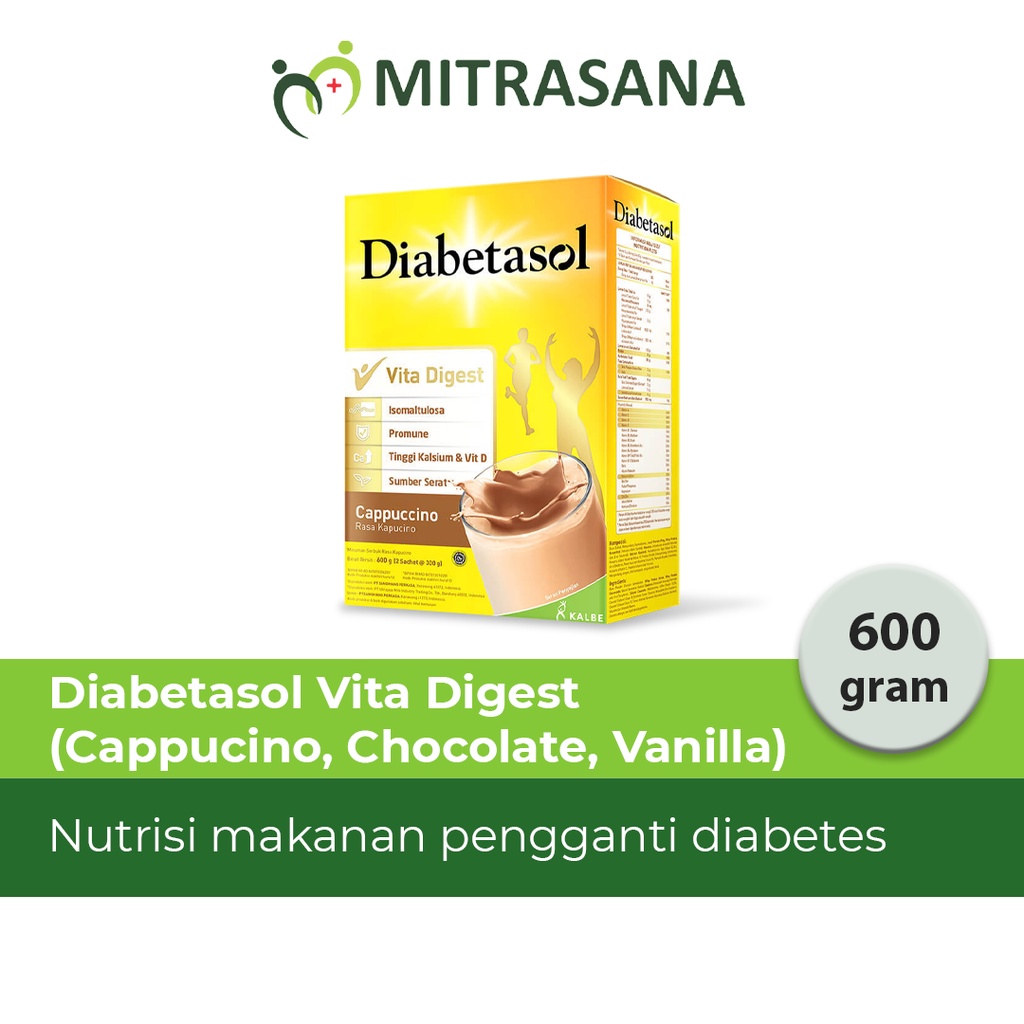 Jual Diabetasol Vita Digest Coklat Vanila Cappucino Gr Nutrisi Pengganti Makan Untuk