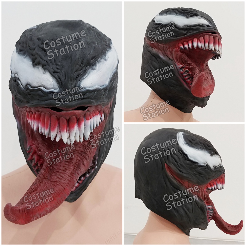 Topeng Venom / Mask Latex Setan Hantu Aksesoris Pesta Halloween