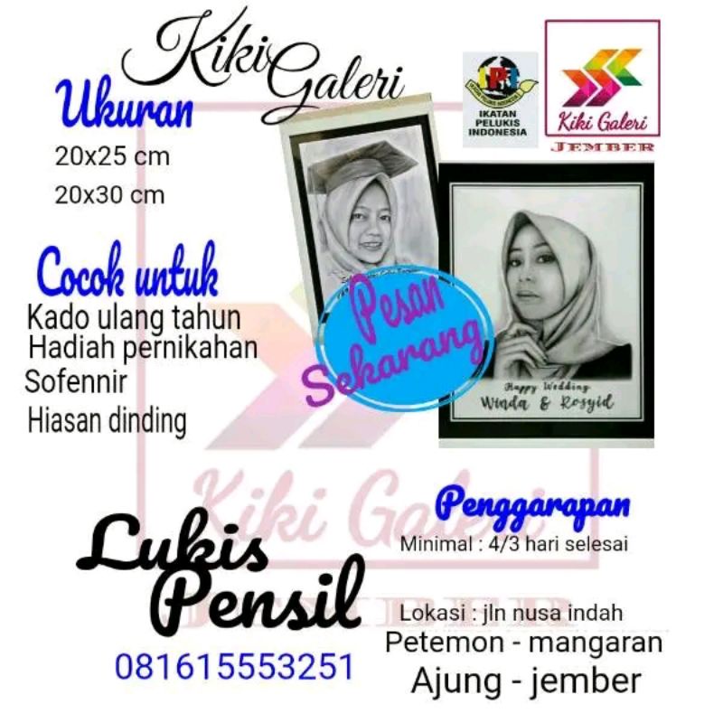 soffenir lukis pensil wajah+vigora