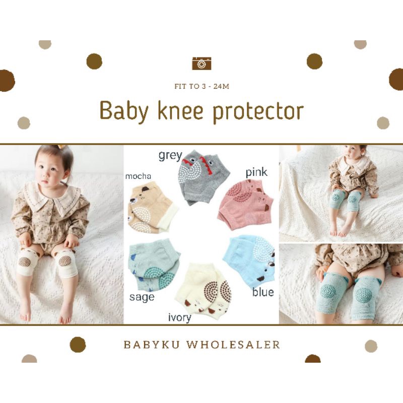 Pelindung lutut anak bayi motif binatang / Baby knee pad protector star