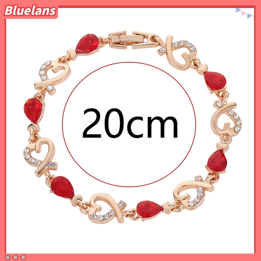 Bluelans Bangle Charm Woman Cubic Zirconia Lady Elegant Love Heart Bangle