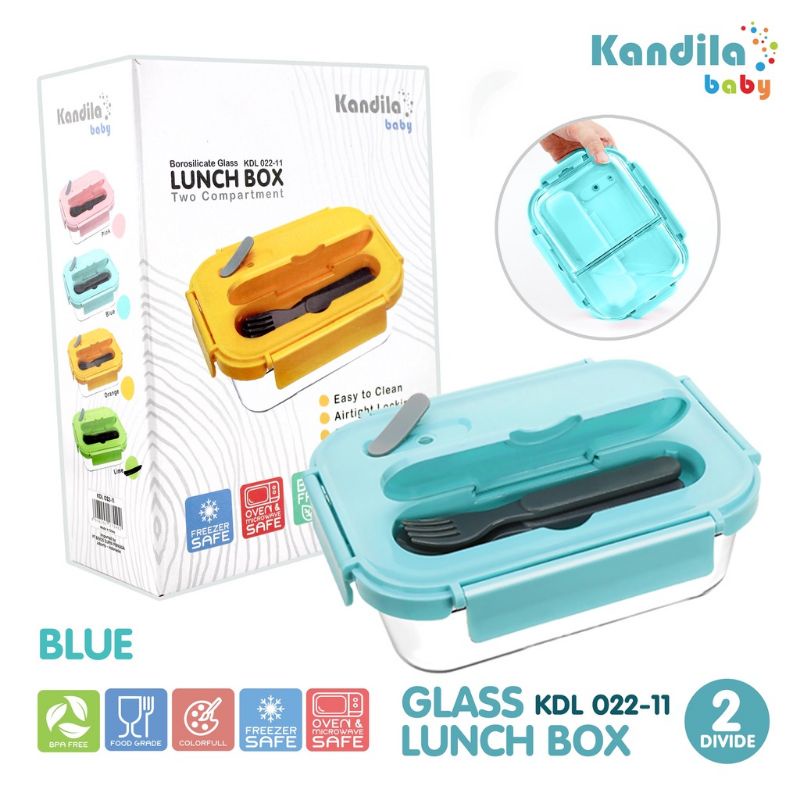 Kandila Baby Glass Lunch Box 2 Divide KDL 022-11