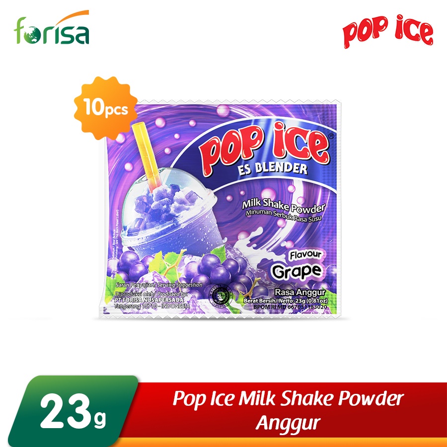 

Pop Ice Milk Shake Powder Anggur Renceng - 10x23 gr