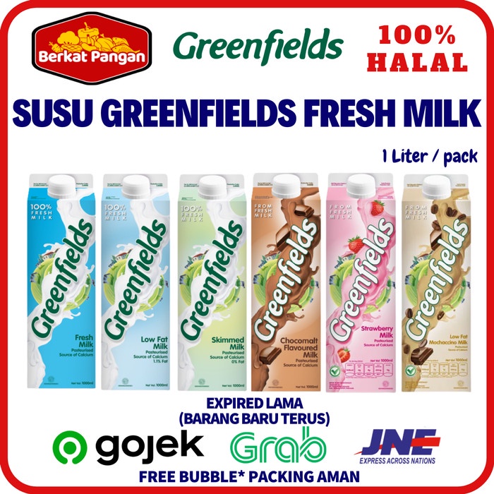 Susu Greenfields Fresh Coklat Skim Low fat Strawberry Mocha 1 Liter Greenfield