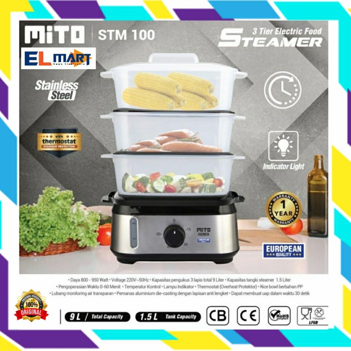 Food Steamer Electric Mito STM 100 STM100 Pengukus Makanan Kukusan