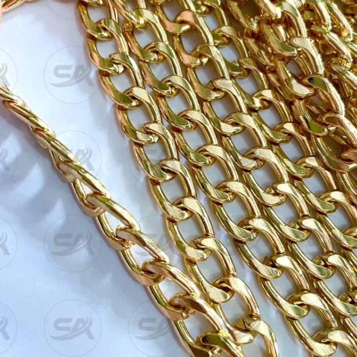 Fyp on RANTAI TEBAL 9,5mm (METER) CHAIN STRAP RANTE TAS BESI GEPENG PIPIH IMPORT TALI MASKER