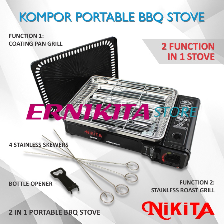 NIKITA KOMPOR PORTABLE BBQ 2 IN 1 - Multi Grill Panggangan Barbeque