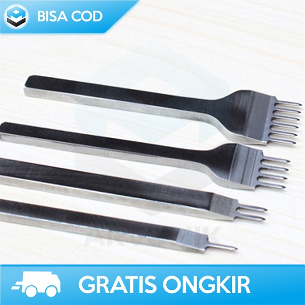 

LEATHER CRAFT TOOLS ALAT DIY STITCHING HOLE PUNCH PRONG METAL 4 TIPE