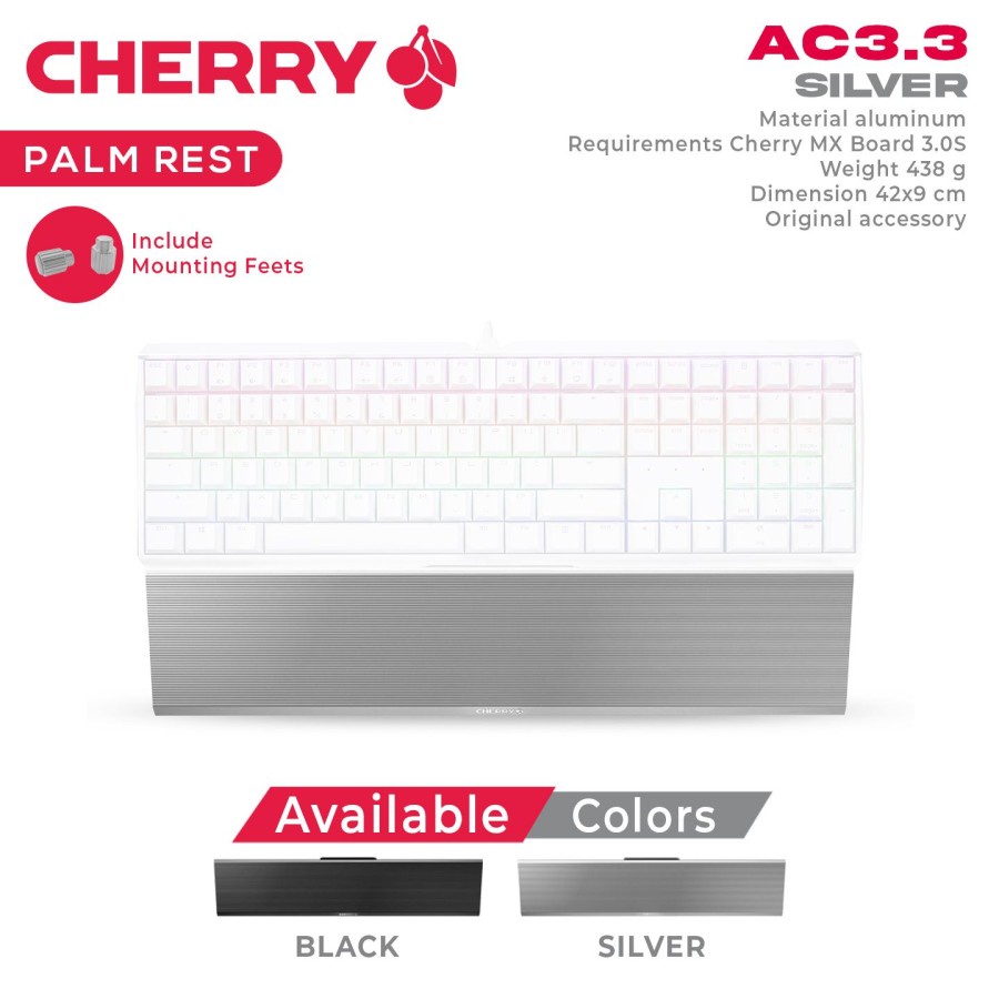 Palm rest cherry for keyboard mx board 3.0S with mounting feets ac3.3 ac 3.3 - Palmrest wrist