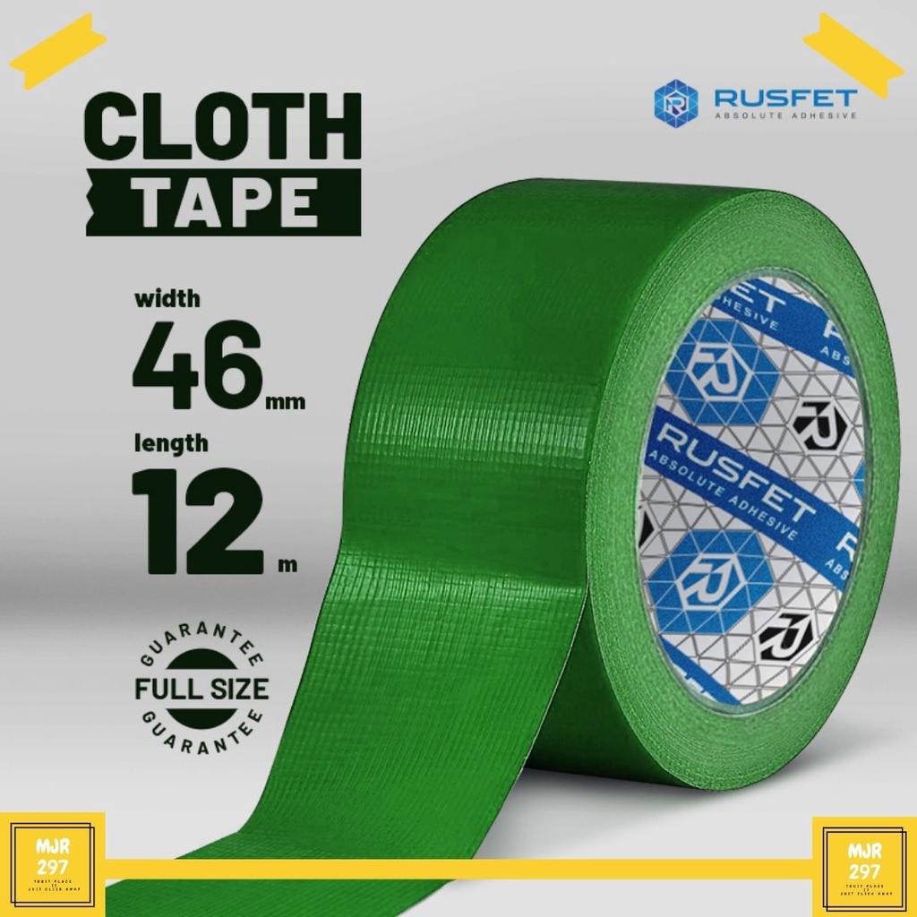 

LAKBAN KAIN WARNA WARNI CLOTH TAPE ISOLASI RUSFET HIJAU