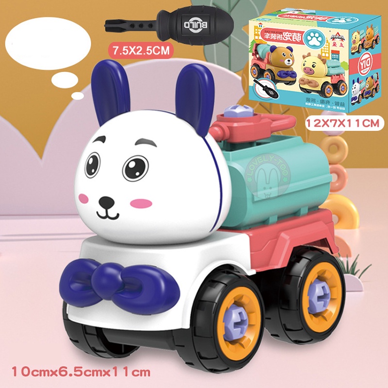 Mainan Edukasi Anak Laki-Laki Model Mobil Truk Konstruksi Hewan