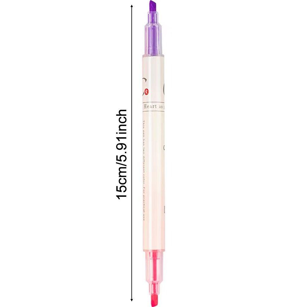 R-flower 6PCS/Set Pen Neon Siswa Warna Permen Kapasitas Tinggi Double Head Marker Set