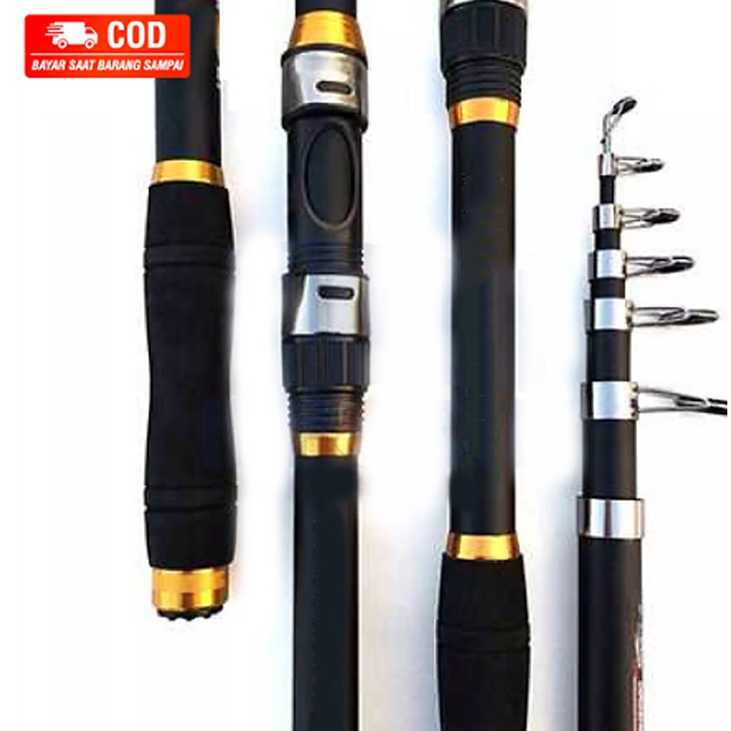 Joran Pancing Portable Carbon Fiber Telescopic 2 Meter - 3Meter/ Joran Pancing Murah Kuat Teleskopik/ Tongkat Pancing Murah Portable