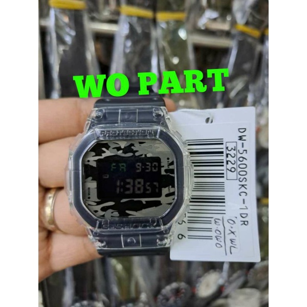 casio gshock G-shock DW-5600SKC-1DR jam tangan wanita Digital original transparan DW5600