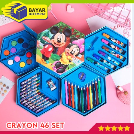 

Crayon Set Isi 46 Pensil Warna Cat Air Spidol Alat Lukis Mewarnai