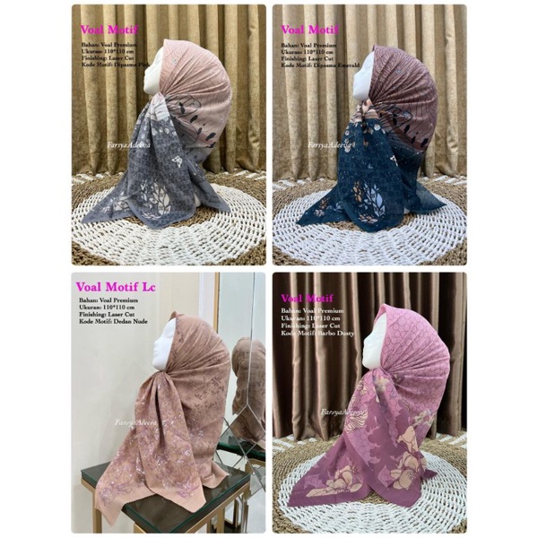 Hijab Segi Empat Voal Motif (Motif Part 1)