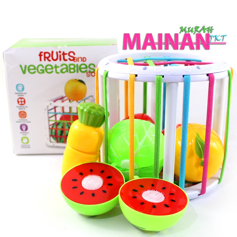 MAINANKEI MAINAN ANAK MURAH BUAH GAME SHAPES SORTING YE1 MAINAN EDUKASI KERANJANG BUAH POTONG