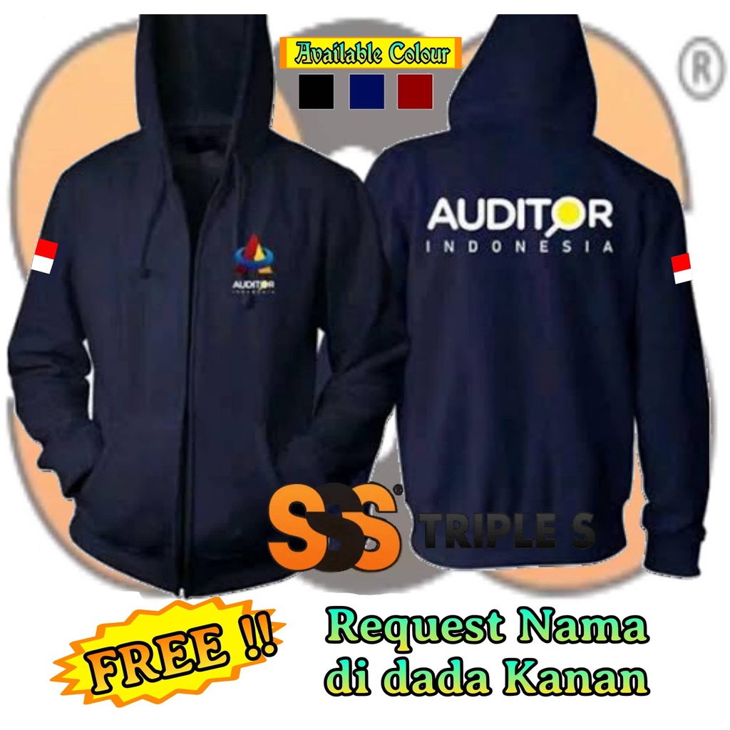 HOODIE ZIPPER PROFESI AUDITOR INDONESIA JAKET RESLETING