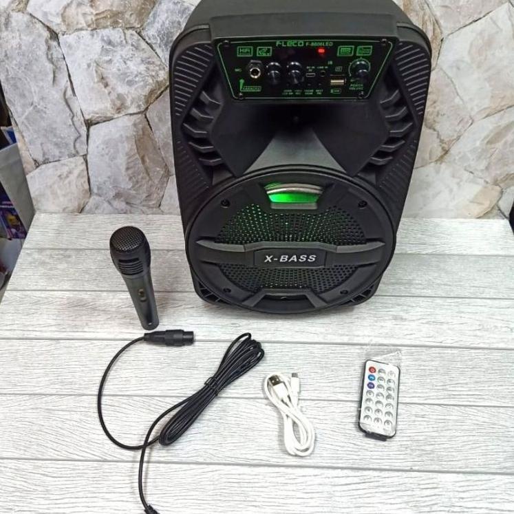 Best Product COD Speaker Bluetooth Karaoke Fleco F 8606 UK 8,5 Inch/Speaker Fleco X Bass/Salon Karaoke Aktif Portabel/Sound System/Speaker  Karaoke Fleco/Salon Karaoke X Bass/Speaker Murah/Speaker Portabel Fleco F-8606