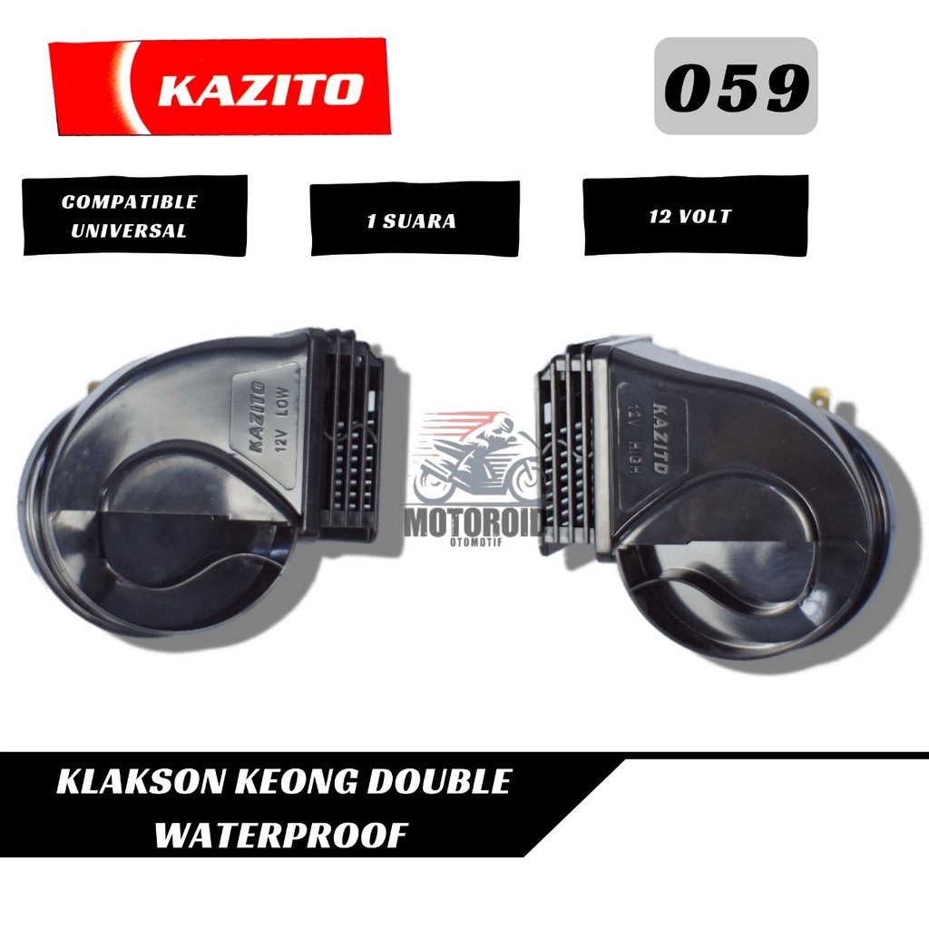 KLAKSON KEONG WATERPROF KAZITO TWINS WATERPROF KAZITO HORN TEROMPET DOUBLE UNIVERSAL