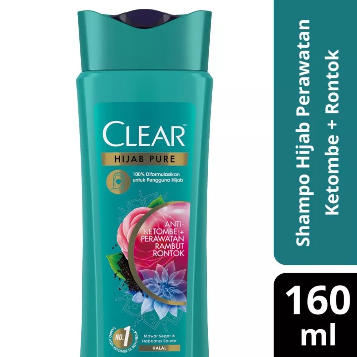 Clear Hijab Pure Shampo Anti-Ketombe &amp; Anti-Rontok 160mL