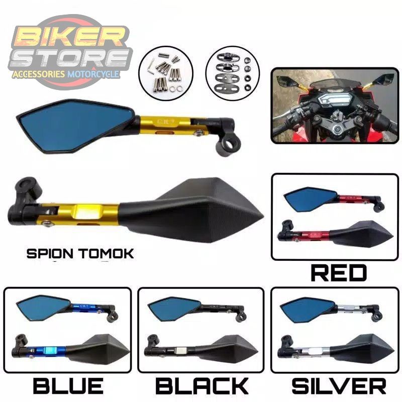 Spion Tomok V2 &amp; V5 Kaca Biru Universal Nmax,Aerox,Pcx,Vario,Beat,Mio,Vixion,R15,Cbr,Ninja