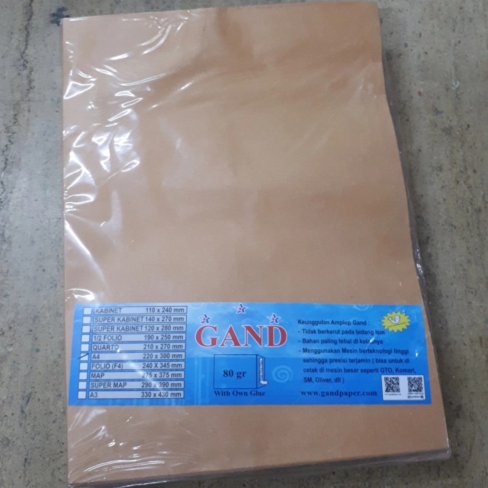 

Terbatas Amplop Coklat A4 Perekat Gand / Map Coklat Murah