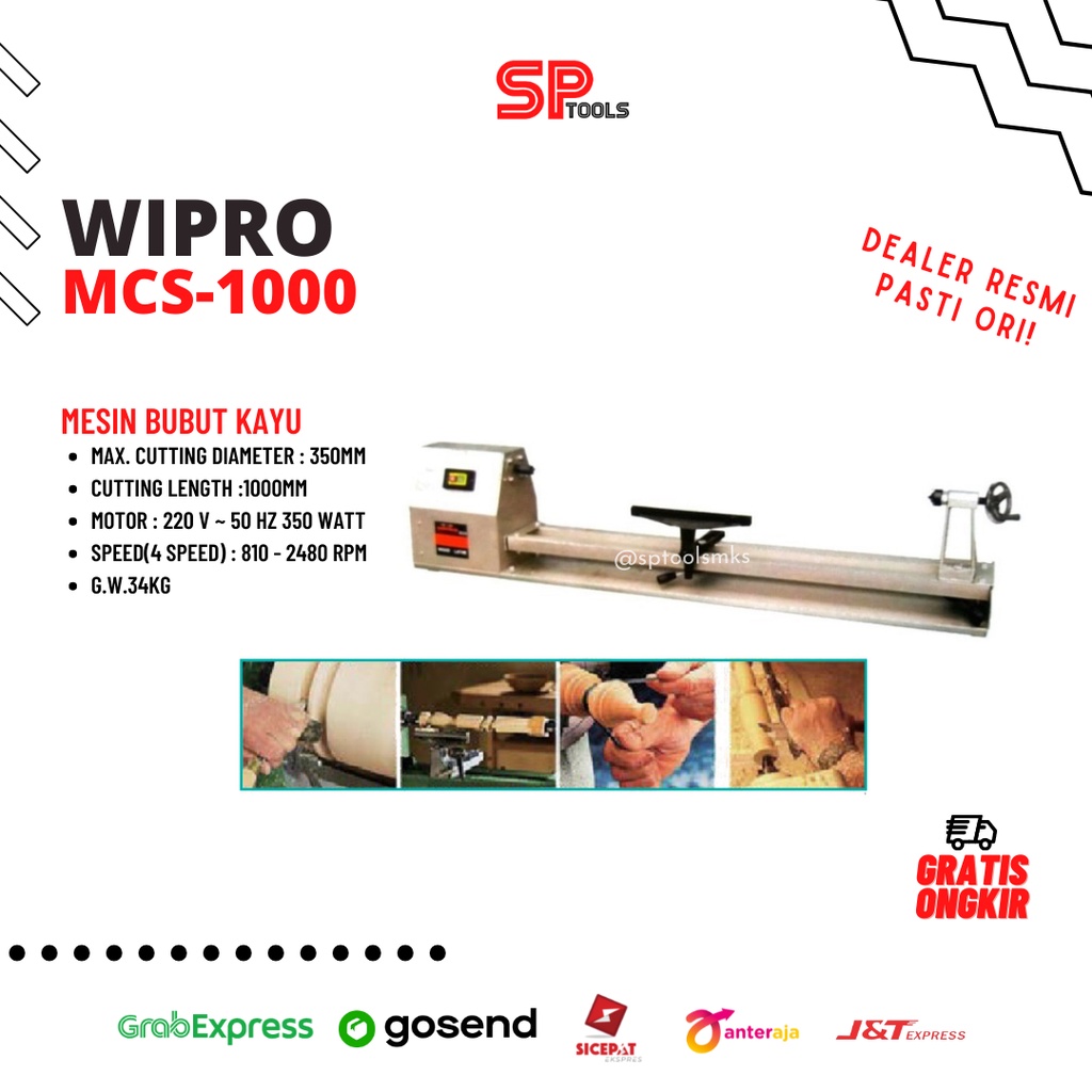 MESIN BUBUT KAYU / WOOD LATHE 1000MM 1 METER MCS1000 MCS 1000 WIPRO