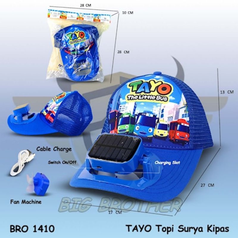 PROMO BRO1410 Topi Kipas Tenaga Matahari Surya Solar Tanpa Baterai