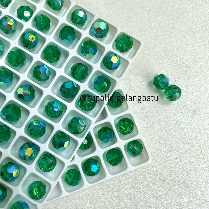 BOUTIQUE CRYSTAL HIJAU TOSCA AB 8mm KUALITAS PREMIUM mirip preciosa swarovski