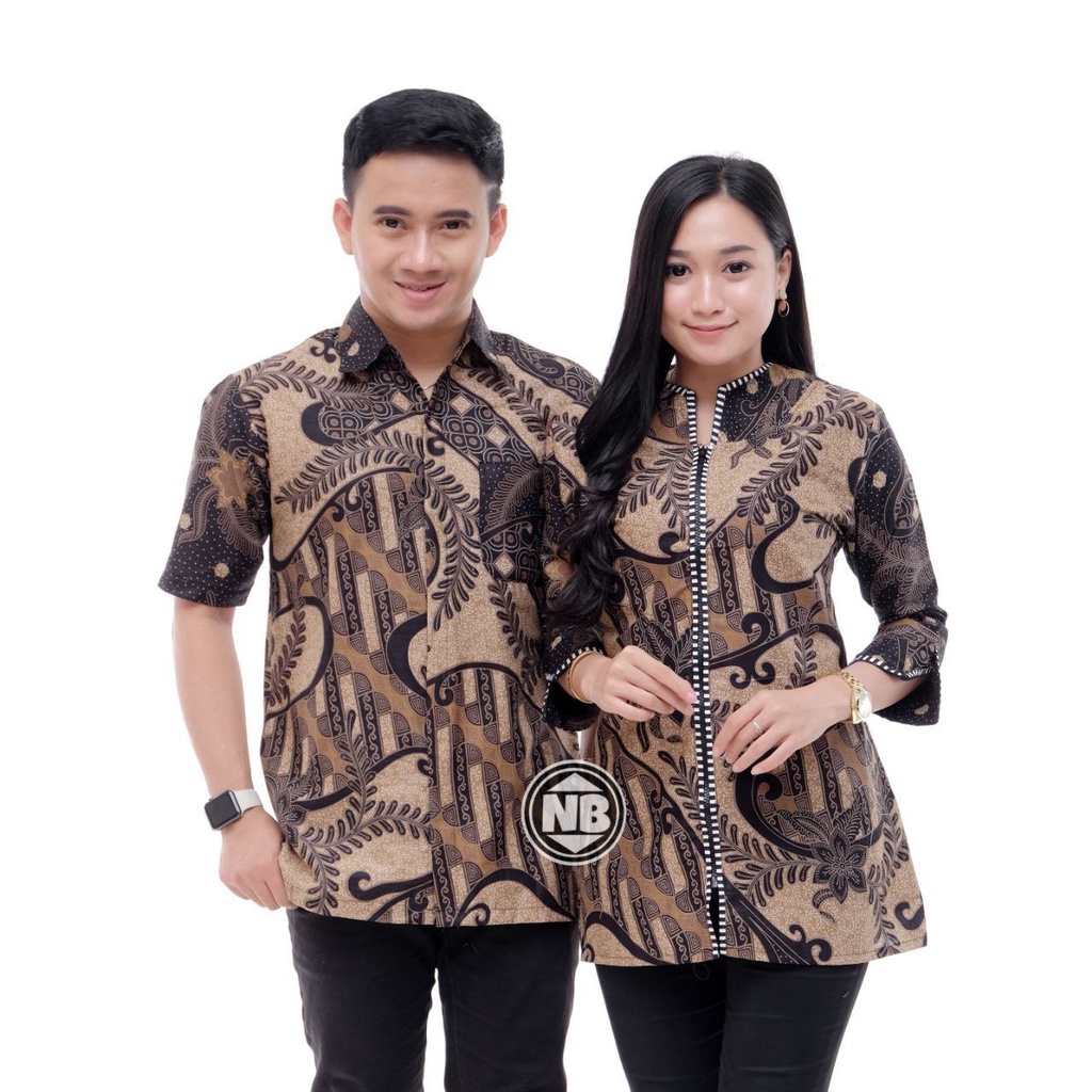 Batik Couple Modern Atasan Blouse Batik Kerja Kantor Wanita Baju Batik Wanita M L XL XXL